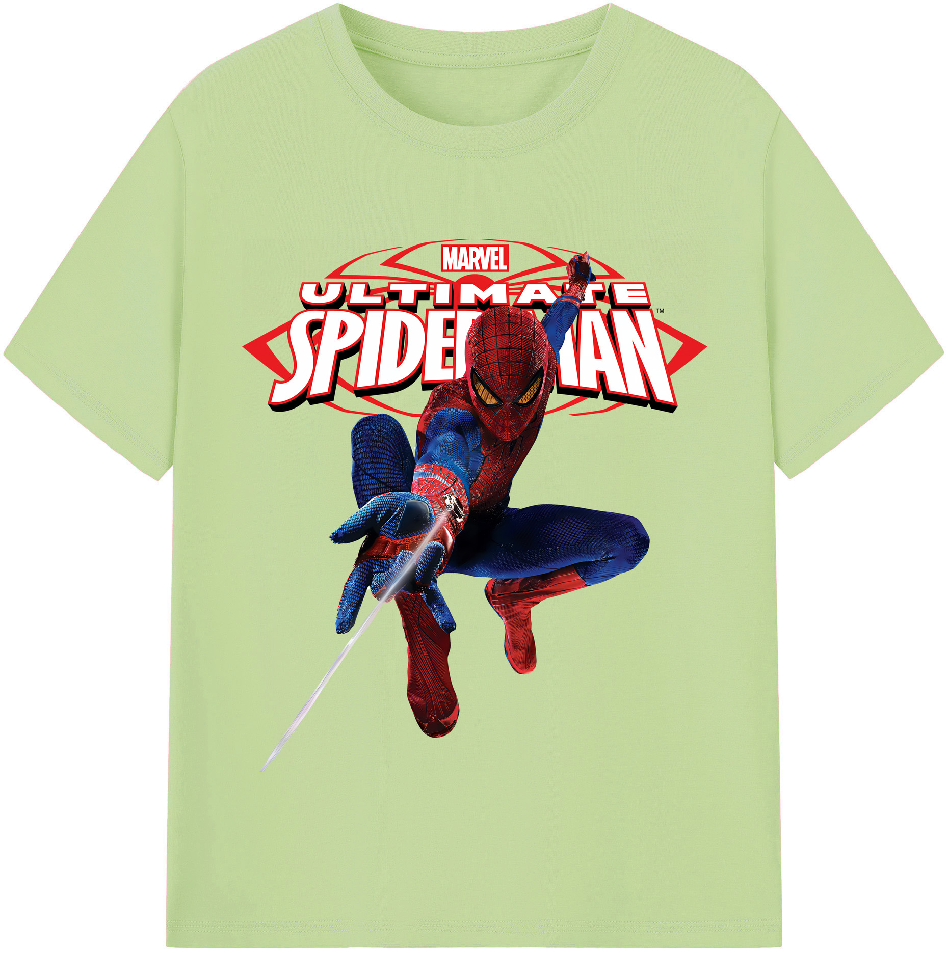 （画像用） Spider Man スパイダーマン 綿100％半袖Tシャツ（フロントプリント）